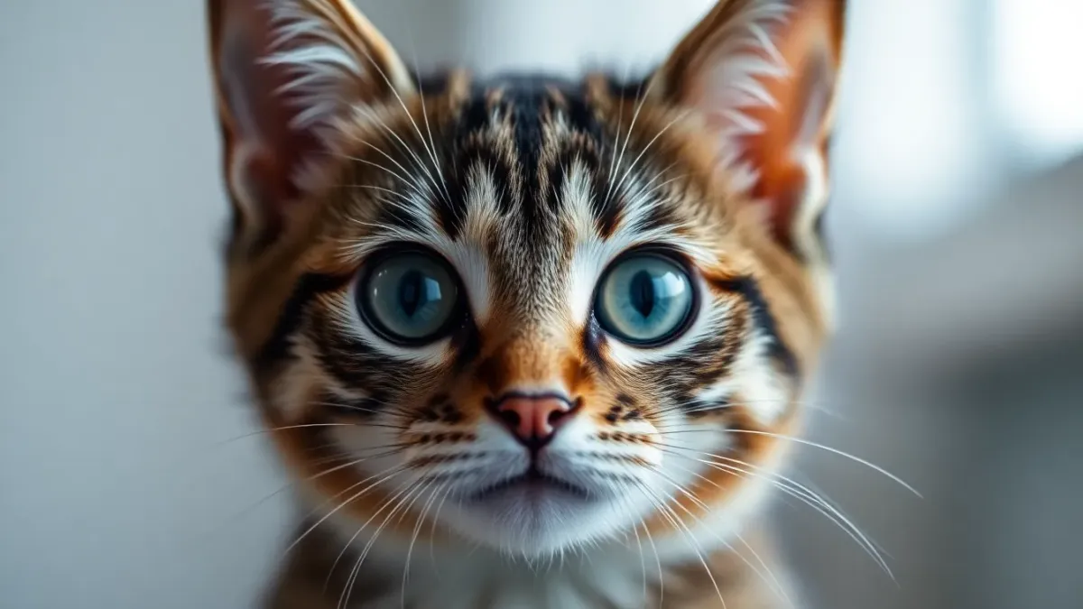 Ce chaton au regard mystique n’est pas une IA : c’est une survivante