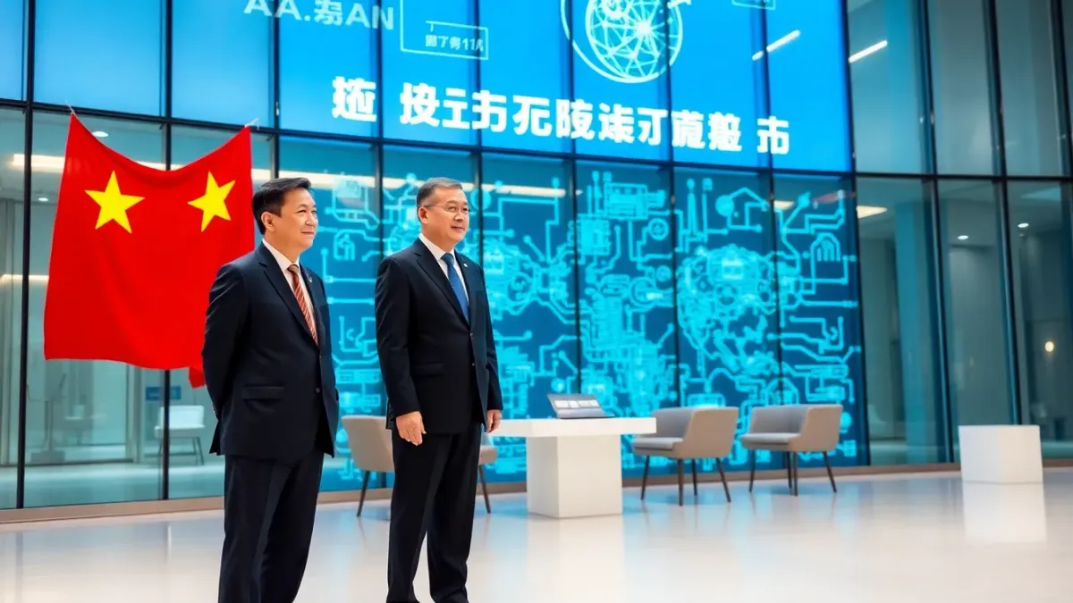 Visite du Centre d'IA Chine-ASEAN par le président et le secrétaire général