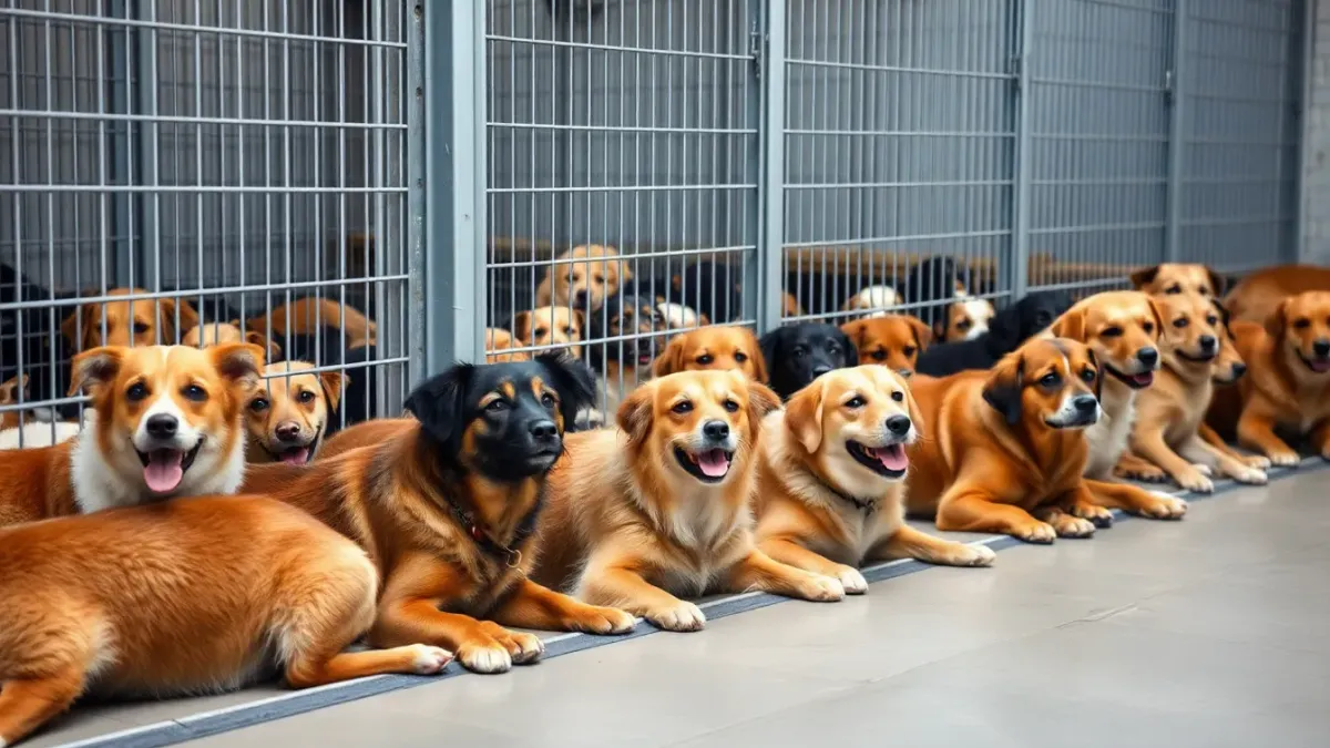 Une image troublante de 250 chiens au Royaume-Uni soulève des interrogations