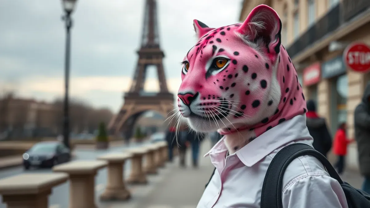 La panthère rose à Paris : décryptage d'une image IA et de ses implications