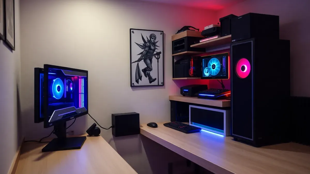 Un couple transforme leur cage d'escalier en un cybercafé personnel avec des PC haut de gamme